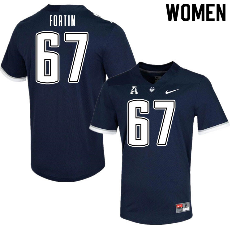 Women #67 Christopher Fortin Uconn Huskies College Football Jerseys Sale-Navy - Click Image to Close